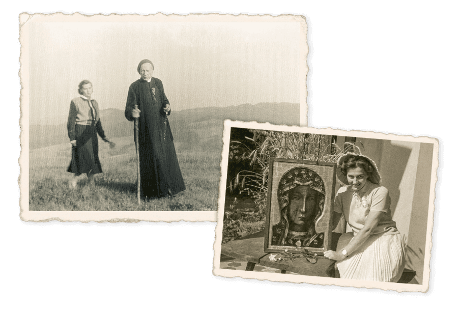 Archiwalne fotografie Marii Okońskiej i kardynała Stefana Wyszyńskiego